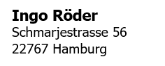 Ingo Röder Schmarjestrasse 56 Hamburg