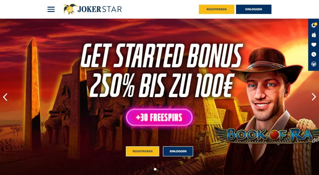 Jokerstar Casino Webseite