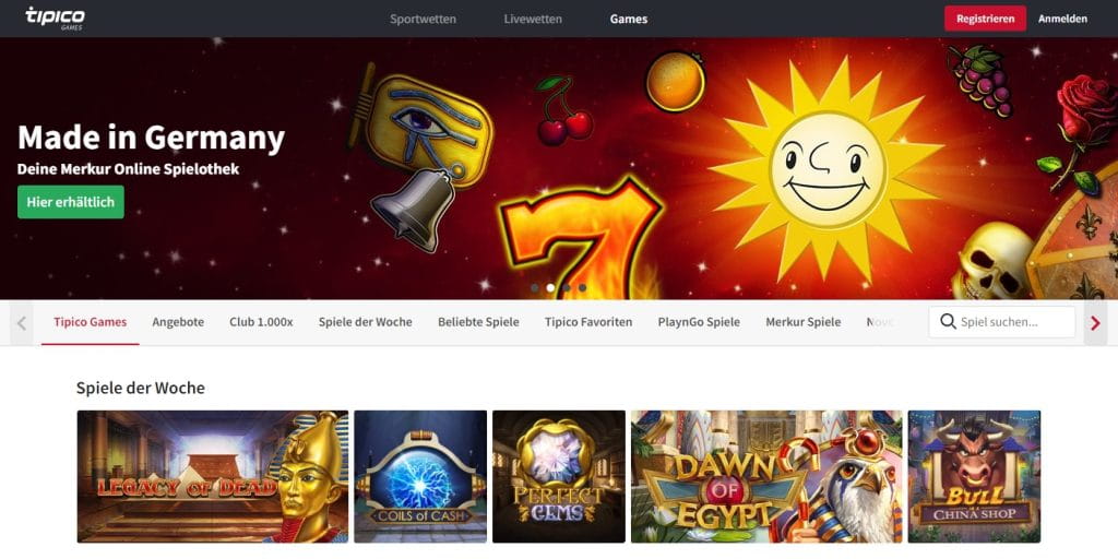 Tipico Games Casino Webseite